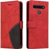 Fatcatparadise Cover per LG K41S / K51S, Flip Caso in PU Pelle Case Cover Libro Portafoglio Protettiva Custodia con TPU Sottile Antiurto,[Kickstand][Slot per Schede][Chiusura Magnetica] (Rosso)