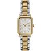 Timex Orologio da Donna Trend da 21 mm, Cinturino in Lega a Doppia Tonalità, Quadrante Bianco, Cassa Dorata, TW2Y01300
