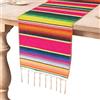 Uposao Runner da tavola 35 × 275 cm Coperta Messicana Strisce Arcobaleno Lucide Tessuto Runner Tovaglia di Cotone con Frange per Matrimoni, Festival, Feste, Decorazioni da tavola