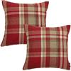 McAlister Textiles Cuscini e Federe Tessuto Tartan Heritage | Stoffa Scozzese | Copricuscini Decorativi per Divano Letto Sedie | Motivo Scacchi | Effetto Lana | Rosso | 2 Pezzi