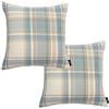 McAlister Textiles Cuscini e Federe Tessuto Tartan Heritage | Stoffa Scozzese | Copricuscini Decorativi per Divano Letto Sedie | Motivo Scacchi | Effetto Lana | Azzurro Chiaro | 2 Pezzi