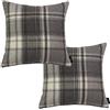 McAlister Textiles Cuscini e Federe Tessuto Tartan Heritage | Stoffa Scozzese | Copricuscini Decorativi per Divano Letto Sedie | Motivo Scacchi | Effetto Lana | Grigio Antracite | 2 Pezzi