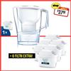 BRITA Caraffa Filtrante Aluna Brita 1051435 + Kit 6 Filtri All-In-1 1050887