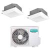 Hisense - Condizionatore con inverter a cassetta 4 Vie Hisense dual split 12000+18000 Btu in A++ con R32 4AMW81U4RJC