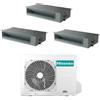 Hisense - Climatizzatore canalizzato con inverter Hisense trial split 9000+9000+9000 btu ADT26UX4RBL4 A++ 3AMW72U4RJC in R32