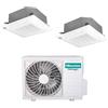 Hisense - Climatizzatore con inverter a cassetta 4 Vie Hisense dual split 18000+18000 Btu in A++ con R32 5AMW105U4RQC