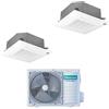 Hisense - Condizionatore con inverter a cassetta 4 Vie Hisense dual split 12000+18000 Btu in A++ con R32 3AMW72U4RJC