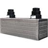 Plenum in poliuretano espanso a 2 uscite con 2 attacchi conici da 100, 127 e 150 mm