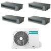 Hisense - Climatizzatore canalizzato con inverter Hisense quadri split 9000+9000+9000+12000 btu A++ 4AMW81U4RJC in R32