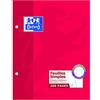 OXFORD Pack de 100 Feuilles Simples Perforées Grands Carreaux Seyès 90 g 17x22 cm Blanc
