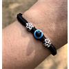Evil Eye 1 Pz Bracciale in Argento 925 Protezione Malocchio Amuleto Nazariya, Regolabi...