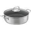 SILBERTHAL Tegame 28 cm - Acciaio inox - Induzione e forno - Casseruola antiaderente bassa - Con coperchio