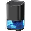 Gocheer Deumidificatore elettrico,1000 ml, deumidificatore silenzioso con protezione da sovraccarico, tubo di scarico, 3 modalità di deumidificazione, luce LED colorata, deumidificatore per la casa