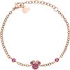 Disney Bracciale Minnie Mouse, Acciaio Inossidabile e Zirconi per Bambini e Bambine, Lunghezza 13-18 cm, Gioielli