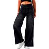 Vhersily Jeans da Donna A Vita Alta, Pantaloni Elasticizzati, con Cuciture Anteriori, alla Moda, Baggy Wide Leg Jean con Elastico Stretch, Estivi Y2K Streetwear Vintage, Straight Pants Denim Trousers