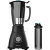 Cecotec Frullatore a Caraffa Power Black Titanium 1800 Go. 1800 W, Lama a 6 foglie con Rivestimento in titanio nero, caraffa in vetro fuso da 1,8 l di capacità, 5 Velocità + Turbo