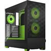 Fractal Design Pop Air RGB Green Core - Tempered Glass Clear Tint - Honeycomb Mesh Front - TG side panel - Three 120 mm Aspect 12 RGB fans included - ATX High Airflow Mid Tower PC Gaming Case