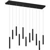 Trio Leuchten Trio, Sospensione, Tubular incl. 11 x LED,SMD,2,8 Watt,3000K,350 Lm. Plastica, Bianco, Finitura: Metallo, nero opaco L:115,0cm, L:15,0cm, A:150,0cm Dimmerabile tramite interrutto,IP20,