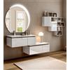 BADEN HAUS Mobile Bagno Sospeso Avril 100 cm Bianco con Specchio, Lavabo e Cassettiera