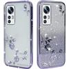 BAOJAY Compatibile per Xiaomi Redmi Note 11 Pro 5G Silicone Case [Glitter Bling Cover Glitter Clear View,Custodia Trasparente Antiurto regali per ragazze e signoreo-Viola