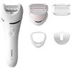 Philips Epilator Series 8000 BRE710/00 Wet & Dry Epilatore, Bianco