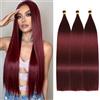 Locescsoc 28 Inch Straight Hair Extensions 150g 3 Packs Bone Straight Braiding Hair, Soft Synthetic Bundles Crochet Braids Hair Bundles for Braiding (BUG#, 28 Inch 3 Packs)