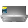 Cecotec Cappa aspirante telescopica da Bolero Flux TLM 603500 Inox A. Motore 70 W, potenza di aspirazione 60 cm, 350 m3/h, meccanico, 2 livelli di potenza, luce e filtro al carbonio, finitura, Inox