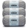 Caron All Day Cotton - 3 confezioni da 170 m/99,8 g grigio chiaro filato di cotone mercerizzato 100%