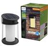 PHILIPS Juda Lampada solare da parete, per esterni, UltraEfficient, lampadina solare sostituibile, sensore di movimento, 2700K, Nero