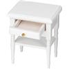 ANKROYU Comodino da Casa in Legno, Modello da Tavolo Portatile Per Camera da Letto (bianco)