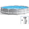 Intex: Set piscina Prism Frame con struttura in metallo - 366 x 76 cm