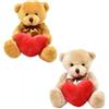 Orsacchiotto di peluche con cuore. 14 cm - vari colori