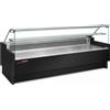 Banco Vetrina espositiva refrigerata compatta. Profondità 78 cm. Lunghezza cm. 200 - Temp. +2°/+5°C con illuminazione integrata - Giallo - RAL 1018 - Bianche