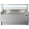 Banco Vetrina espositiva refrigerata. Profondità 90 cm. Lunghezza cm. 100 - Temp. +2°/+5°C con illuminazione integrata - Castello vetri CURVO - Arancio - RAL 2008 - Grigie