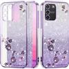 Yarxiawin Per Cover Samsung S10 Lite Trasparente Glitter Fiore Custodia Samsung S10 Lite Cover Silicone Morbida Brillantini Lusso Lucido Case Sottile Viola Antiurto (Viola)
