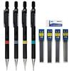 JOMPENS 0.3/0.5/0.7/0.9mm Matita con bacchette di piombo Set Matita meccanica di plastica per la scrittura scolastica Art Drawing Forniture Kawaii Cancelleria (0,3 0,5 0,7 0,9 set)
