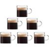 casstaly 6 tazzine da caffè espresso in vetro da 113,4 g, con manico, per latte caldo o , latte, succhi di frutta, adatte al microonde, ad alta , facili da usare, A