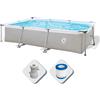 Avenli Piscina Rettangolare con Struttura, Grigio