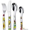 WMF Set posate bimbini Ape Maya in Acciaio Inox 18/10 Cromargan, set 4 pezzi con Coltello, Forchetta, Cucchiaio e Cucchiaino