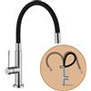 Baollansa Rubinetto da cucina, flessibile Kitchen Faucet, rubinetto cucina acciaio inox, girevole a 360°, rubinetto cucina per lavello, Rubinetti a tocco lavello cucina (spazzolato)