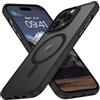 DUEDUE Cover Magnetica per iPhone 15 Pro Max 6.7[Compatibile con MagSafe], Custodia Opaca per iPhone 15 Pro Max Case con Pulsante metallico Ultra-Sottile TPU Silicone Anti-Scivolo, Nero