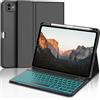 WAVATA Tastiera per iPad Pro 11 M4 2024 con Retroilluminata, Custodia Tastiera per iPad Pro 11 Magnetica Bluetooth Italiano Staccabile Cover con Tastiera QWERTY Layout, Nero
