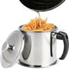 Hisdricus Barattolo Contenitore Colino Olio 1,8L - con filtro, coperchio antipolvere e vassoio antiscivolo - adatto per friggere, filtrare olio e contenitori per olio in cucina. Oliera acciaio inox
