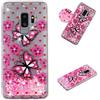 HopMore Cover per Samsung Galaxy S9 Plus Silicone Morbido Brillantini Trasparente con Disegni Belle Custodia Trasparenti Morbide Antiurto Case Protettiva Brillante Glitter - Farfalla Rosa