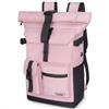 Yooler Zaino Rolltop, zaino impermeabile, grande da uomo e donna, zaino da viaggio per la scuola con scomparto per computer portatile 17, 3 pollici, da viaggio per lavoro, università, viaggi(Rosa)