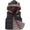 FEOYA Giovane Giubbotto Piumino Ragazze Giacca Invernale Bambini Cappotto Cotone Con Cappuccio Autunno Giacca Senza Maniche Gilet Vestiti 2-7, Nero , 4-5 Jahre
