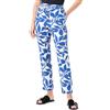 VERO MODA Vmeasy Joy Nw-Pantaloni Larghi Wvn Ga, Bianco Neve/AOP: Alisa Mazarine Blue, S Donna