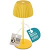 BRILONER - Mini lampada da tavolo LED senza fili IP44 con bordo luminoso, touch dimmer, lampada da comodino ricaricabile, vincitore del German Design Award 2025, 8,5x20 cm, giallo