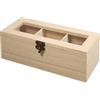 Rayher 62598000 scatola porta the e tisane, in legno FSC, contenitore bustine, fai da te, bricolage, 21,5 x 9 x 7 cm, 3 scomparti
