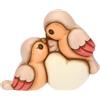 THUN - Coppia ciuffolotti con cuore, medi - ceramica - Collezione L'amore Vola - 11.1 x 4.3 x 9.1 cm